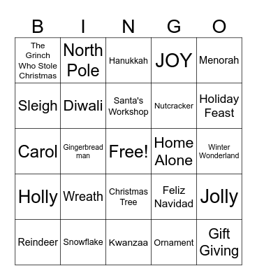 CCSO Winter Party Bingo Card