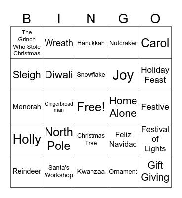 CCSO Winter Party Bingo Card