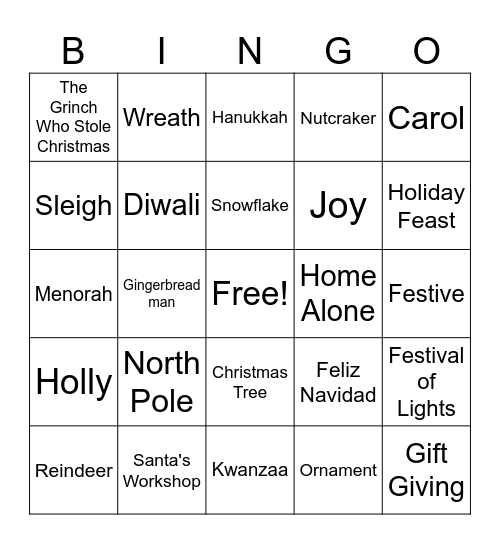 CCSO Winter Party Bingo Card