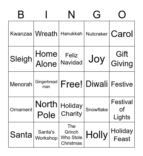 CCSO Winter Party Bingo Card