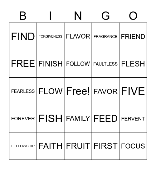 FISHER OF MEN Bingo Card