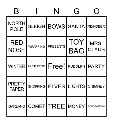 CHRISTMAS BINGO Card
