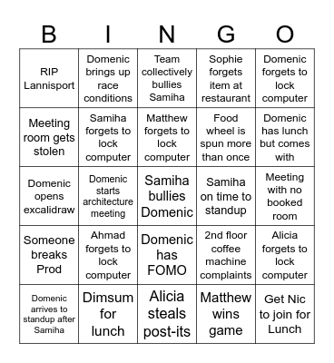 Megazord Bingo Card