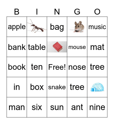 Goals 1 words m, n, a, t, i, b, s Bingo Card