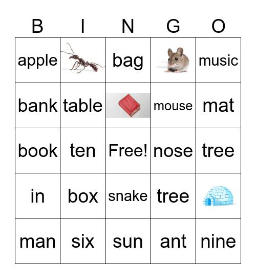 Goals 1 words m, n, a, t, i, b, s Bingo Card