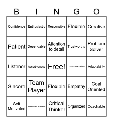 Soft Skills Bingo Card