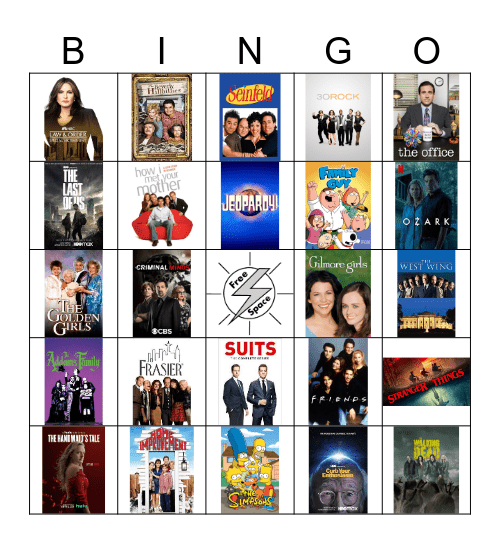 TV Shows - With Pictures Bingo Card