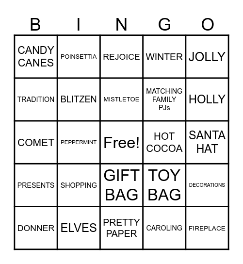 CHRISTMAS BINGO Card