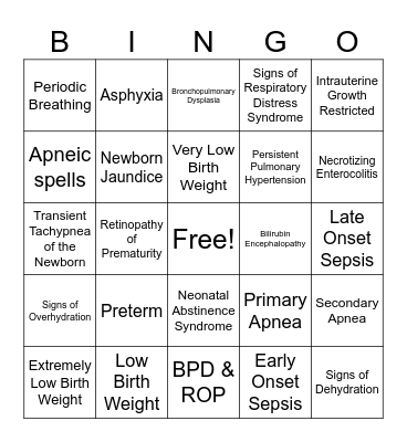 MNT Module 12 Bingo Card