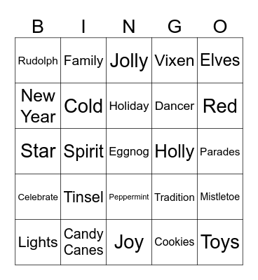 The Studio Holiday Bingo Card