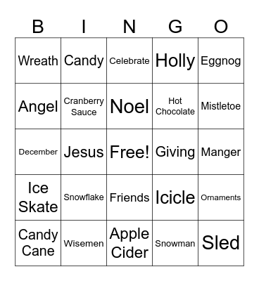 Christmas Bingo Card