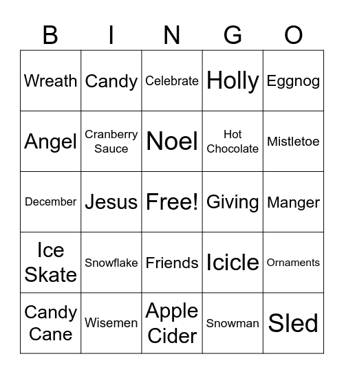 Christmas Bingo Card