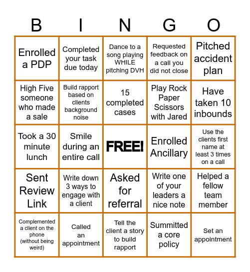 Thankful Bingo Card