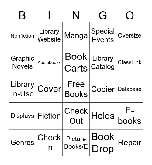 Knights Library Bingo Card