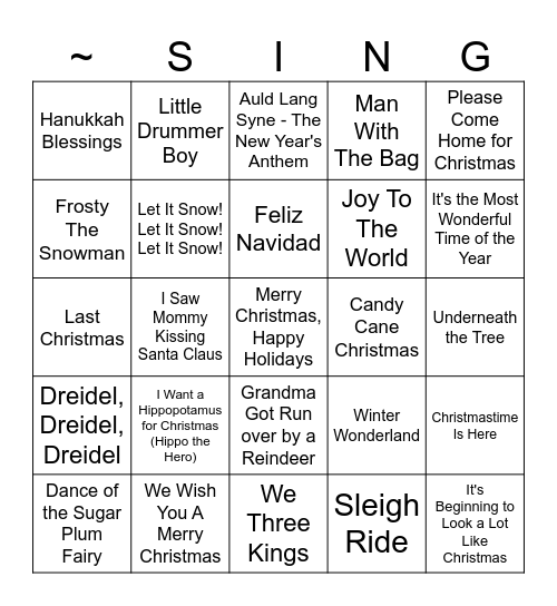 SF Staff Christmas Party Round 1 Bingo Card