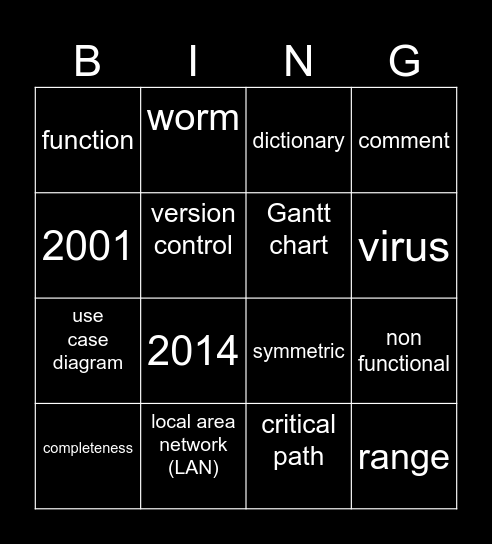 bing Bingo Card