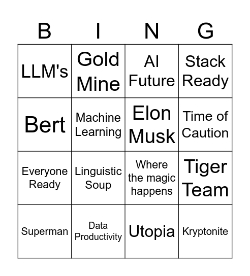 Data Unlocked Bingo Buzzwords! Bingo Card