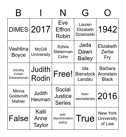 E&B Bingo Card