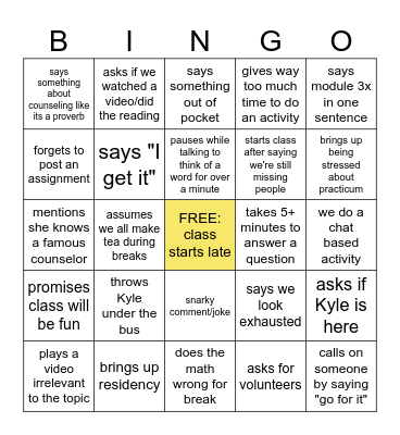 DR Z BINGO Card