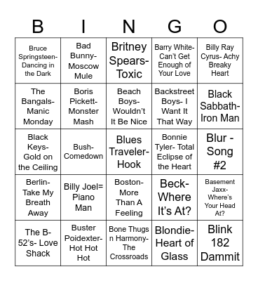 Radio "B"ingo Bingo Card