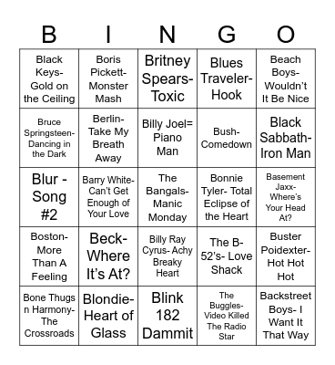 Radio "B"ingo Bingo Card