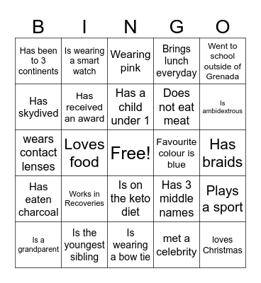 Find someone who... Bingo Card