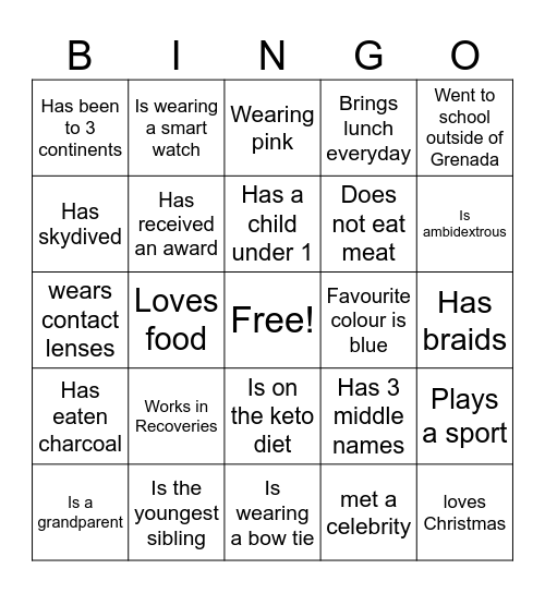 Find someone who... Bingo Card