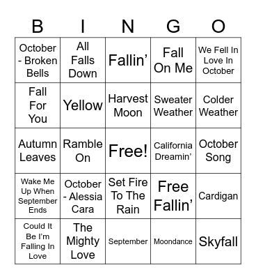 It's Fall Y'all Bingo Card