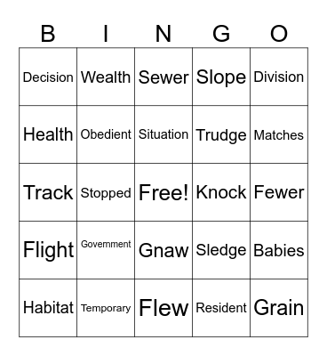 Tigers Bingo Card