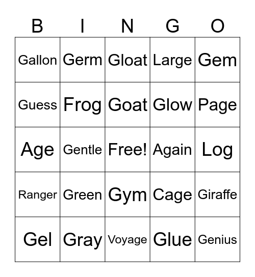 Tigers Bingo Card