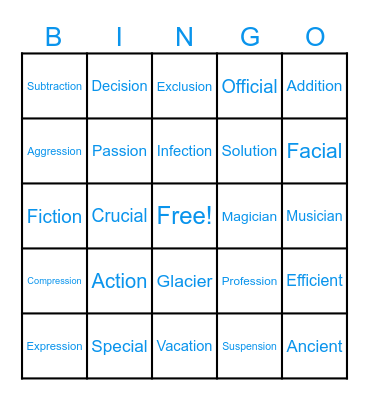 Phonics Bingo (sh, si, ci, ti) Bingo Card