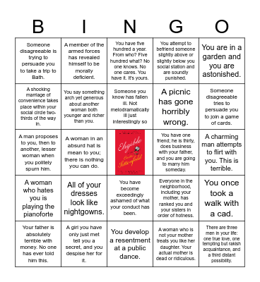 Jane Austen Bingo Card