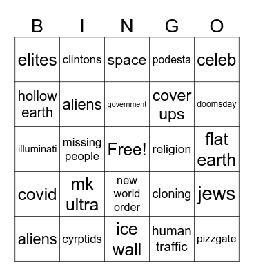 BATSHIT INSANE CONSPRICARY BINGO Card