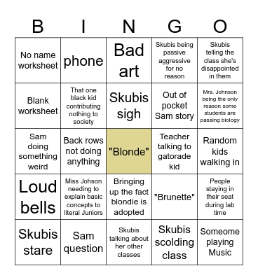 7th hour bingo Card