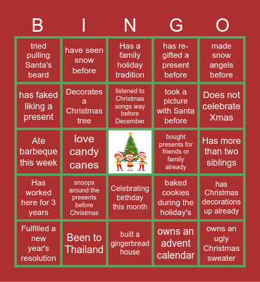 JINGLE Bingo Card