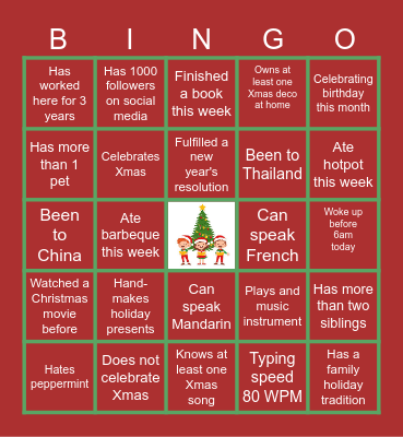 JINGLE Bingo Card