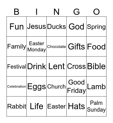 7ST Easter Bingo! Bingo Card