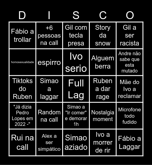 Discord's Bingo Card