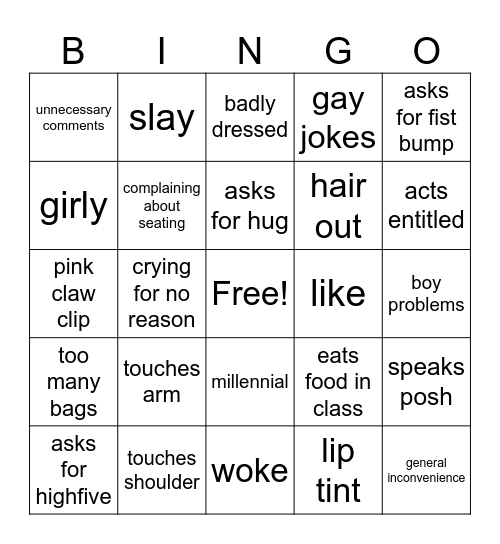 Pini Bingo! Bingo Card