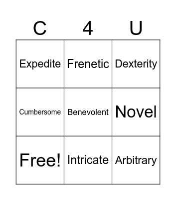 WORK THE WORD! Bingo Card