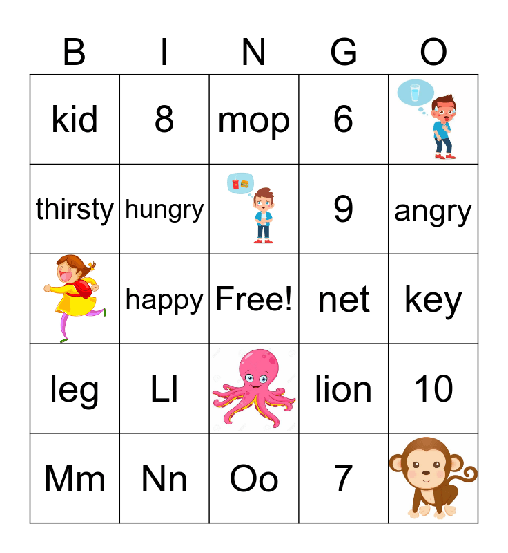 Unit 2 Bingo Card
