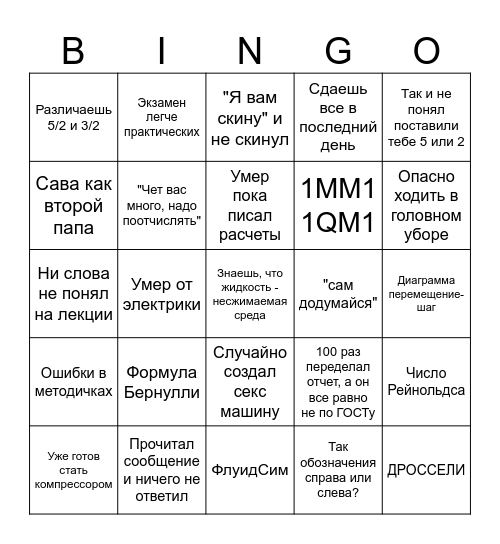 Савельев Bingo Card