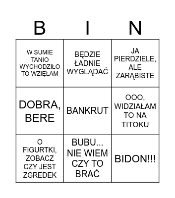 DOMCIA W ACTION BINGO Card