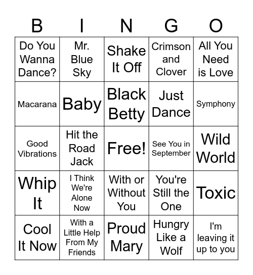 Singo Bingo Card