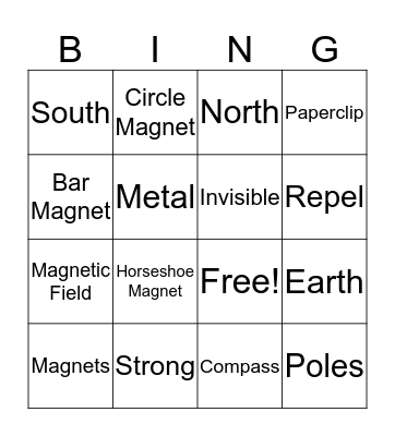 Magnet Bingo Card