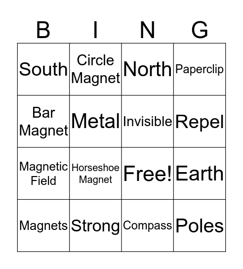 Magnet Bingo Card