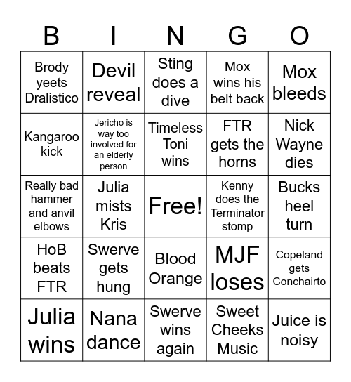 Full Gear Bingo Card