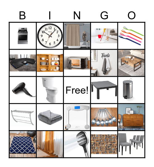 Household Items Bingo Card