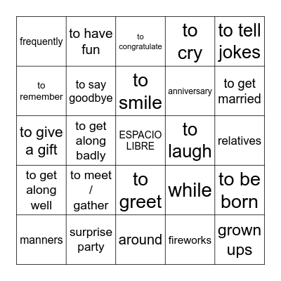 R2 4B Celebrando los días festivos Bingo Card
