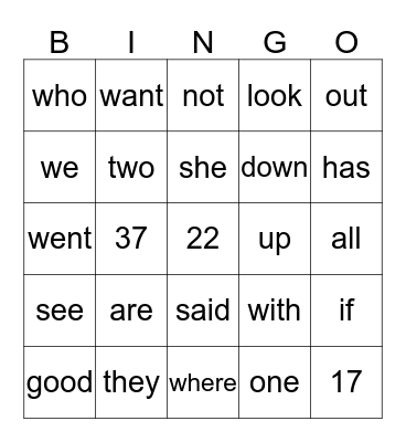 April 4th  Bingo Card